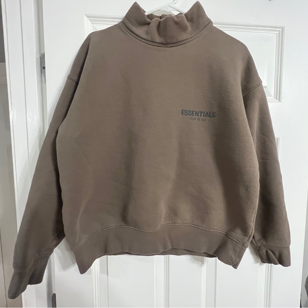 Essentials Olive Green Cotton Sweatshirt